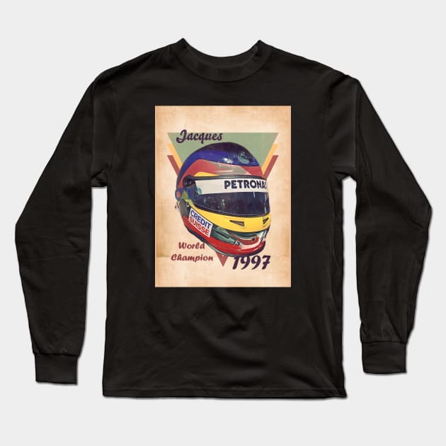 1997 Jacques Villeneuve Long Sleeve T-Shirt by Popcult Posters